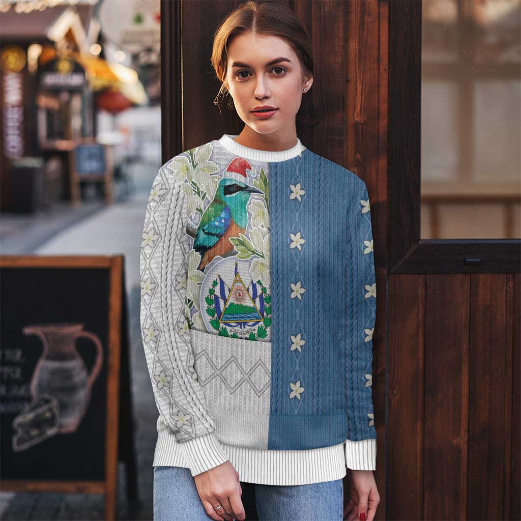 El Salvador Torogoz Christmas Ugly Christmas Sweater With Wool Effect Patterns - Wonder Print Shop