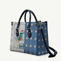 El Salvador Torogoz Christmas Leather Bag With Wool Effect Patterns - Wonder Print Shop
