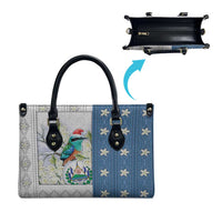 El Salvador Torogoz Christmas Leather Bag With Wool Effect Patterns - Wonder Print Shop
