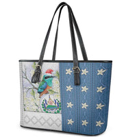 El Salvador Torogoz Christmas Leather Tote Bag With Wool Effect Patterns - Wonder Print Shop