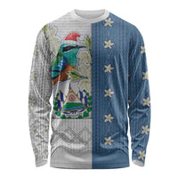 El Salvador Torogoz Christmas Long Sleeve Shirt With Wool Effect Patterns - Wonder Print Shop