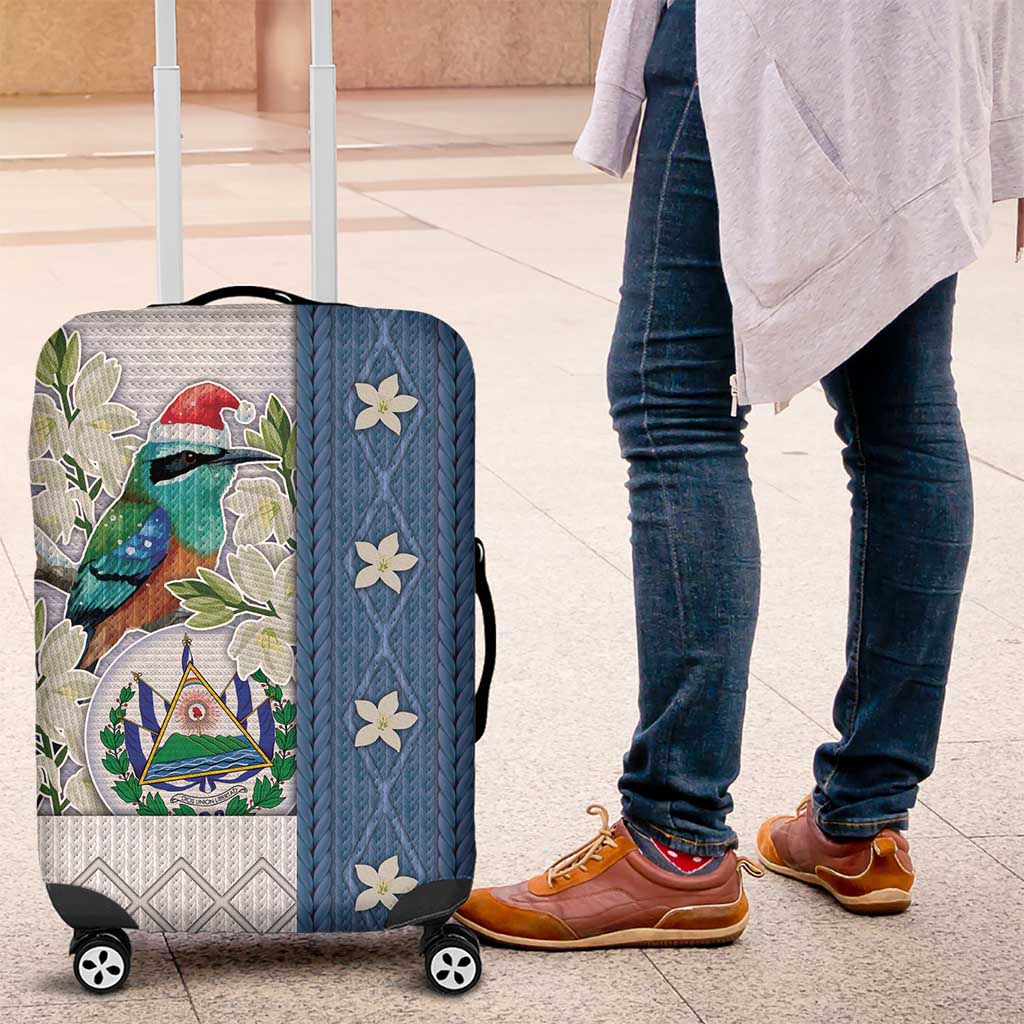 El Salvador Torogoz Christmas Luggage Cover With Wool Effect Patterns - Wonder Print Shop