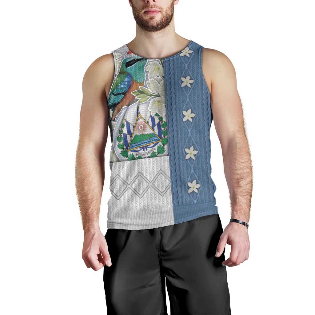 El Salvador Torogoz Christmas Men Tank Top With Wool Effect Patterns - Wonder Print Shop