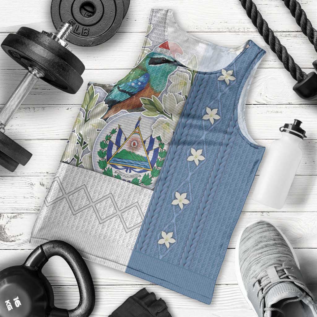 El Salvador Torogoz Christmas Men Tank Top With Wool Effect Patterns - Wonder Print Shop