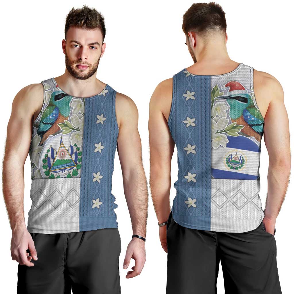 El Salvador Torogoz Christmas Men Tank Top With Wool Effect Patterns - Wonder Print Shop