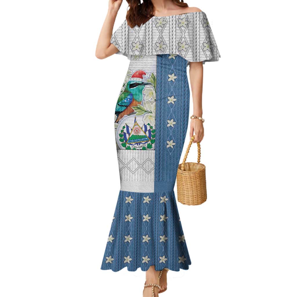 El Salvador Torogoz Christmas Mermaid Dress With Wool Effect Patterns - Wonder Print Shop