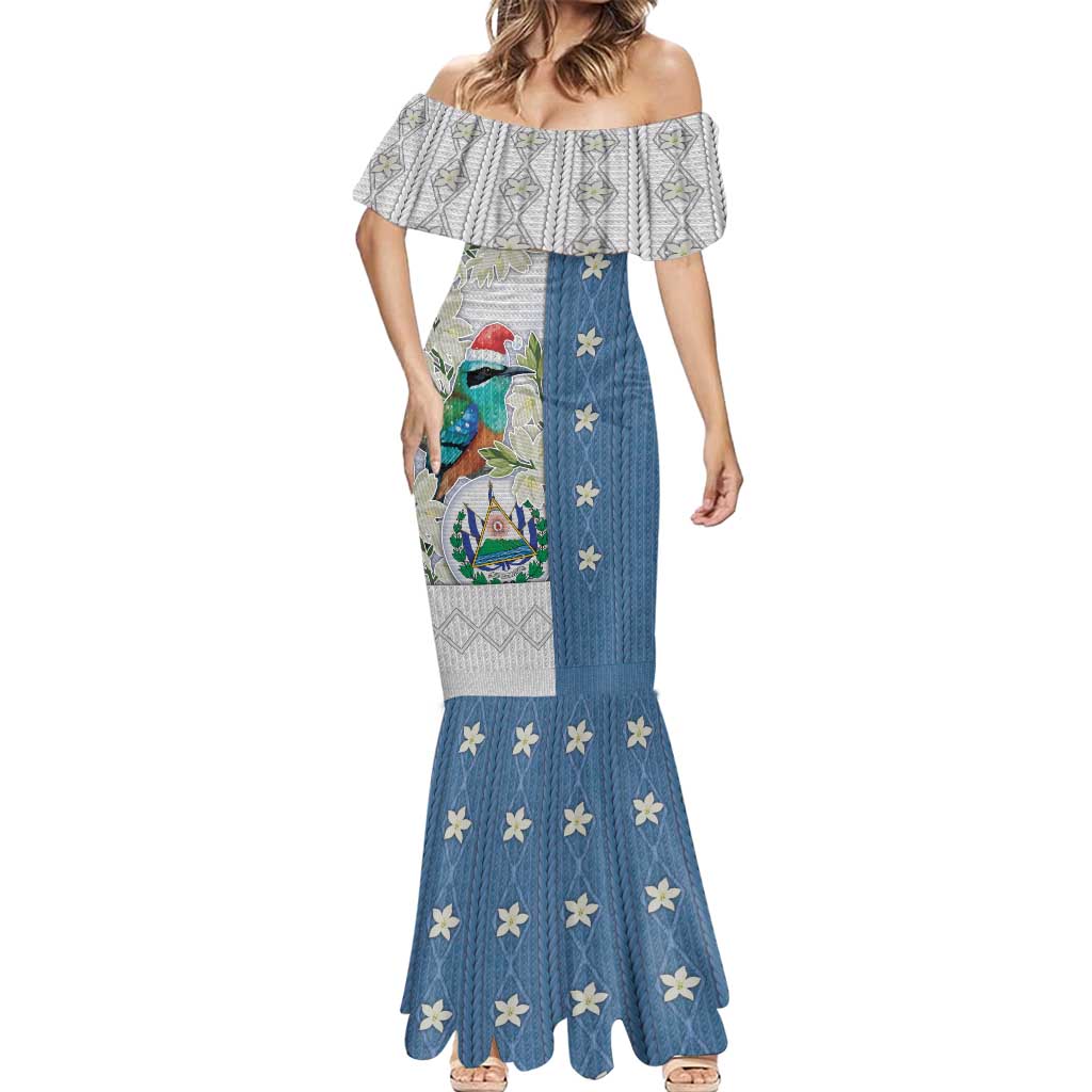 El Salvador Torogoz Christmas Mermaid Dress With Wool Effect Patterns - Wonder Print Shop
