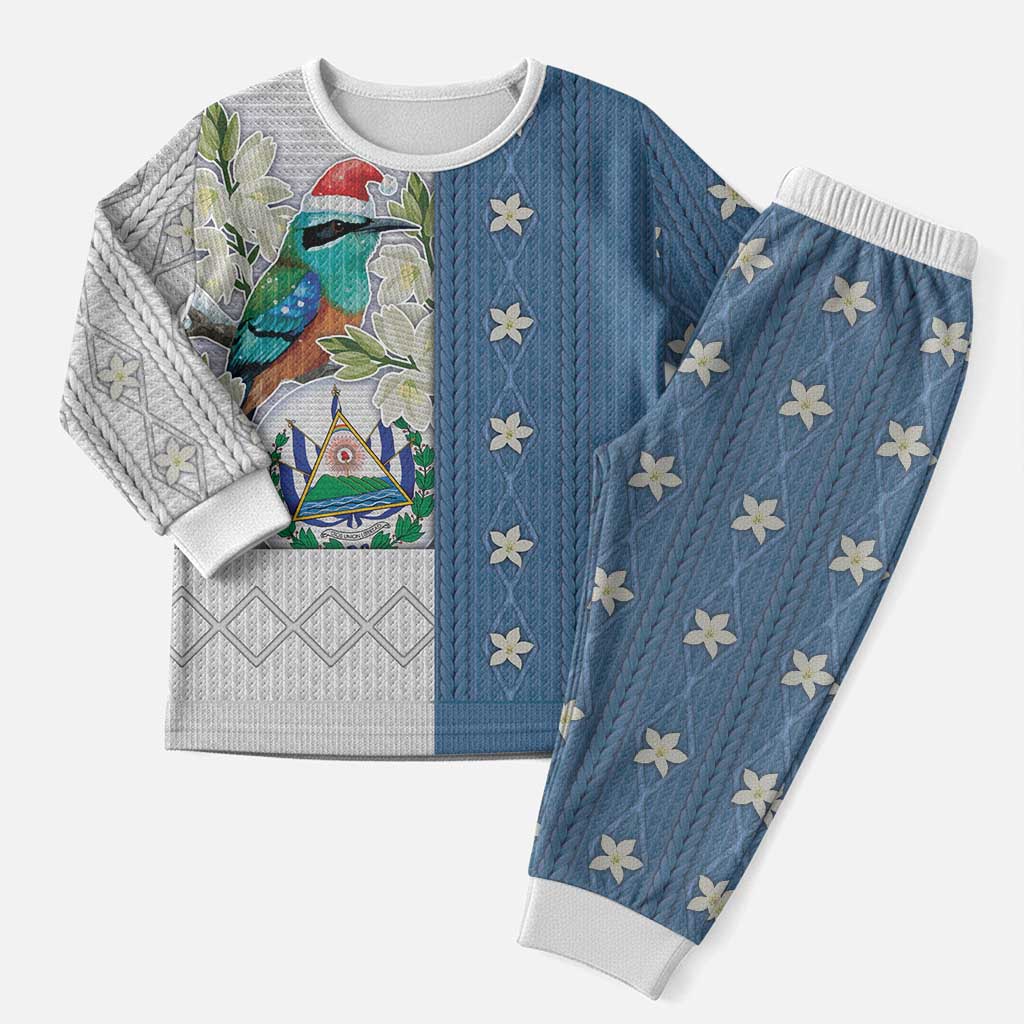 El Salvador Torogoz Christmas Pajama Set With Wool Effect Patterns - Wonder Print Shop