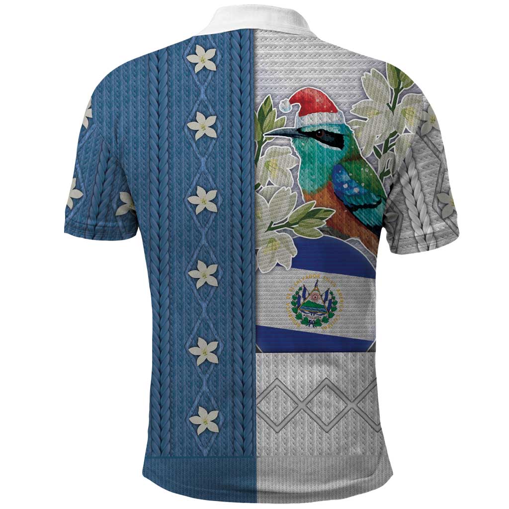El Salvador Torogoz Christmas Polo Shirt With Wool Effect Patterns - Wonder Print Shop