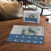 El Salvador Torogoz Christmas Puzzle With Wool Effect Patterns - Wonder Print Shop