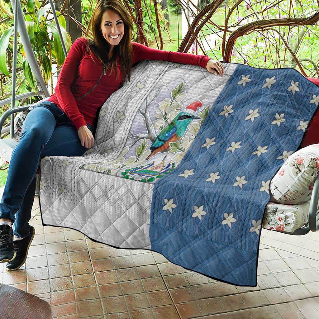 El Salvador Torogoz Christmas Quilt With Wool Effect Patterns - Wonder Print Shop