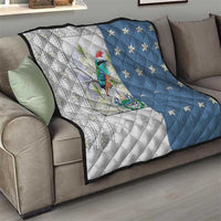 El Salvador Torogoz Christmas Quilt With Wool Effect Patterns - Wonder Print Shop