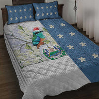 El Salvador Torogoz Christmas Quilt Bed Set With Wool Effect Patterns - Wonder Print Shop