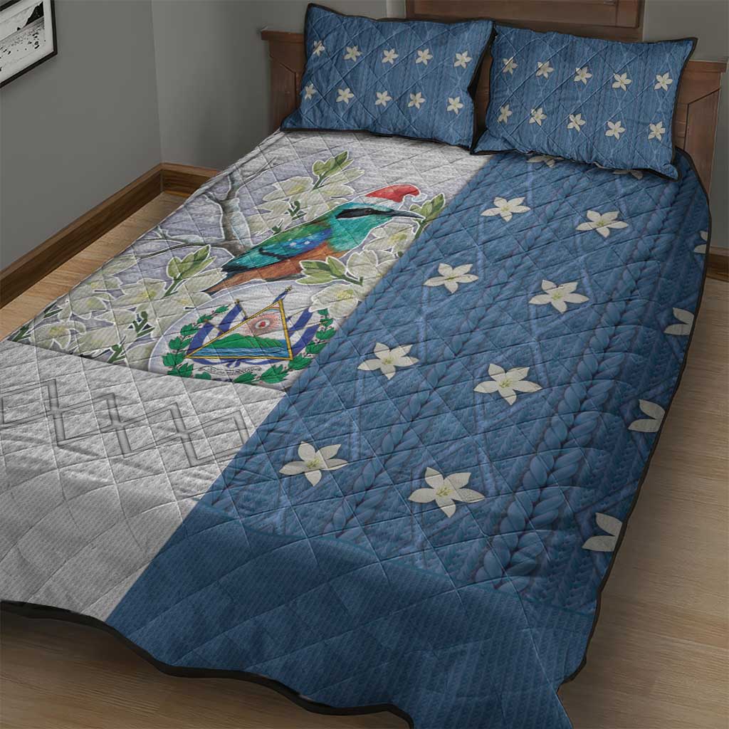 El Salvador Torogoz Christmas Quilt Bed Set With Wool Effect Patterns - Wonder Print Shop