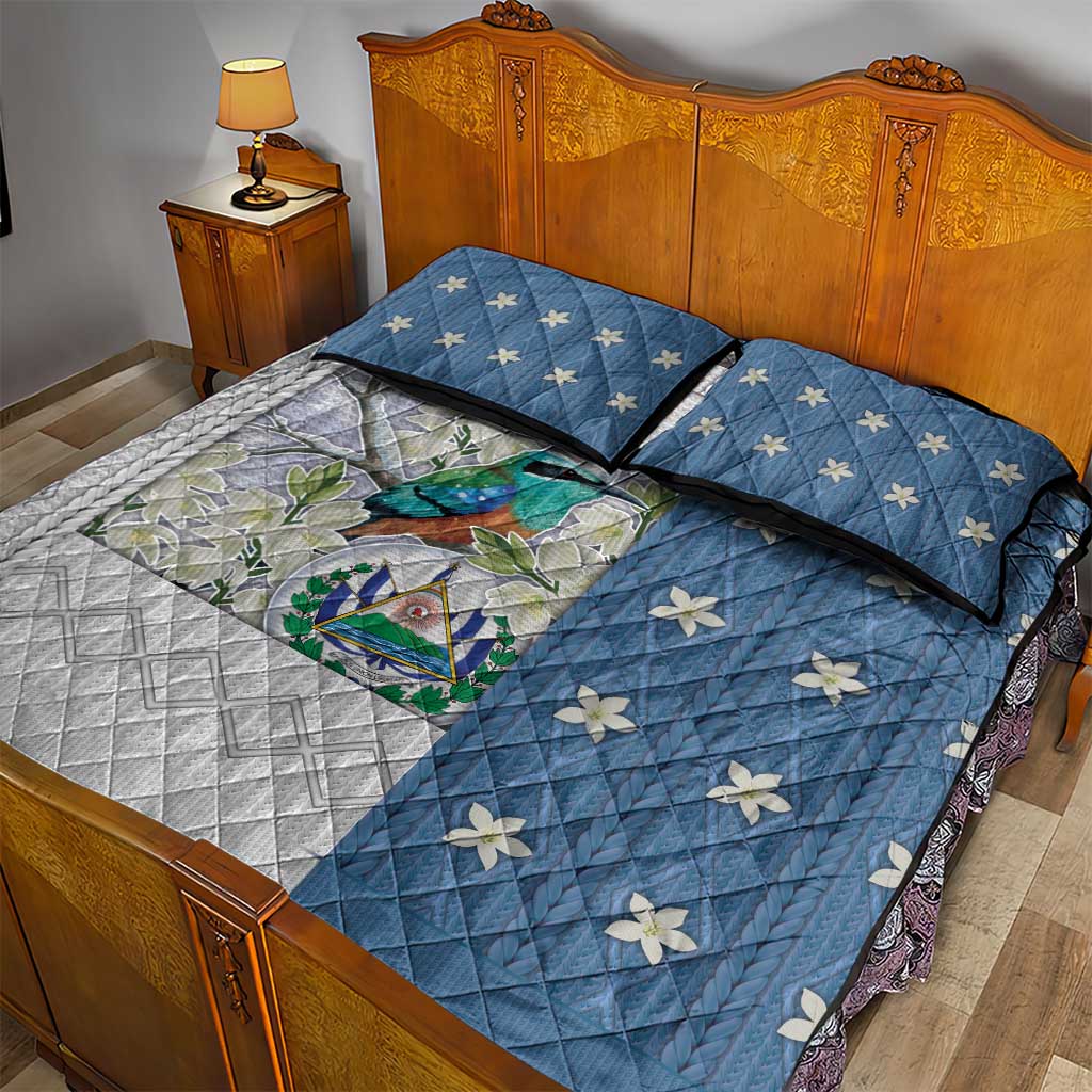 El Salvador Torogoz Christmas Quilt Bed Set With Wool Effect Patterns - Wonder Print Shop