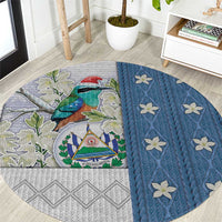 El Salvador Torogoz Christmas Round Carpet With Wool Effect Patterns - Wonder Print Shop