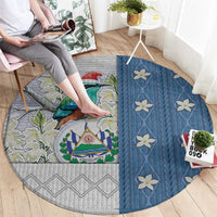 El Salvador Torogoz Christmas Round Carpet With Wool Effect Patterns - Wonder Print Shop