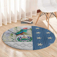 El Salvador Torogoz Christmas Round Carpet With Wool Effect Patterns - Wonder Print Shop
