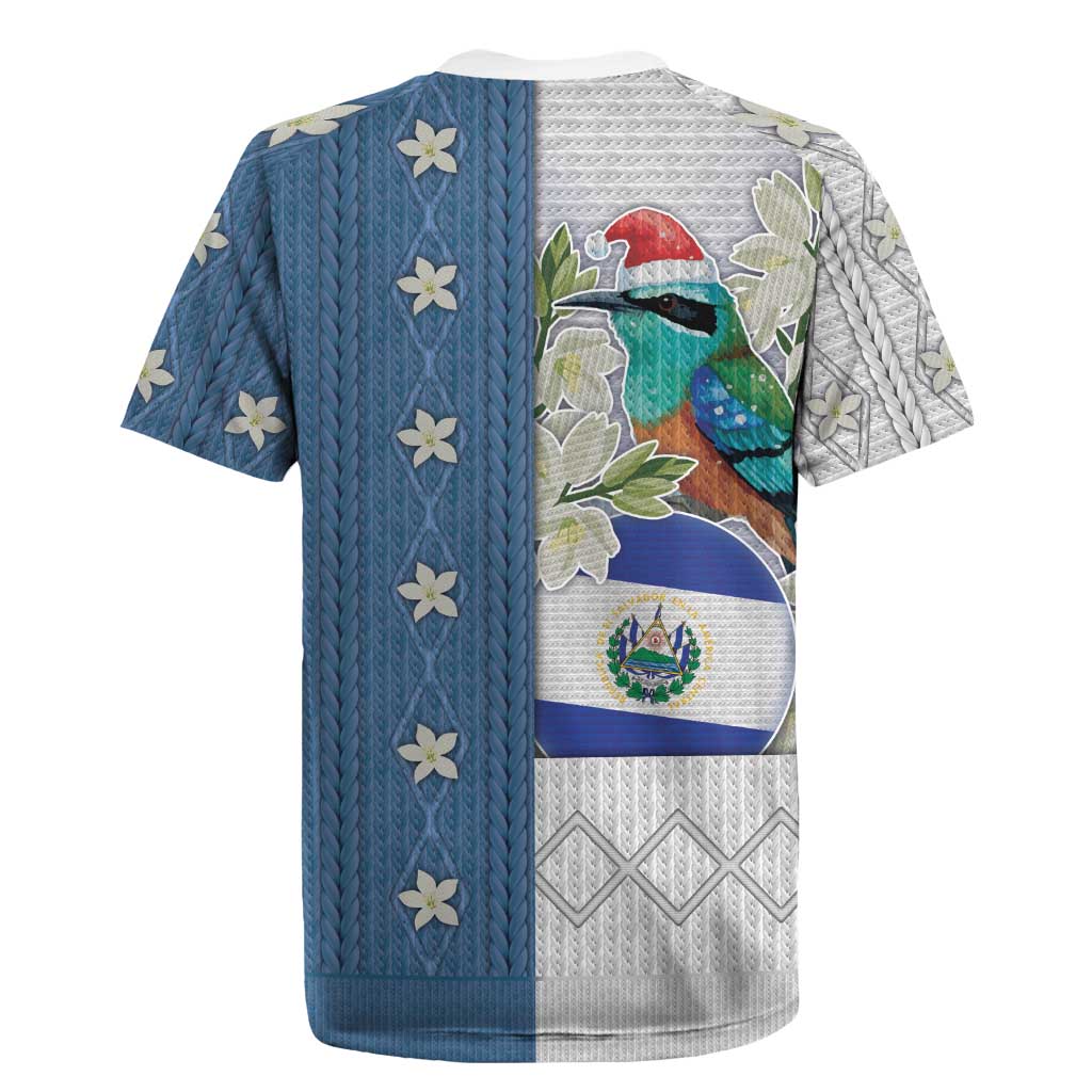 El Salvador Torogoz Christmas Rugby Jersey With Wool Effect Patterns - Wonder Print Shop