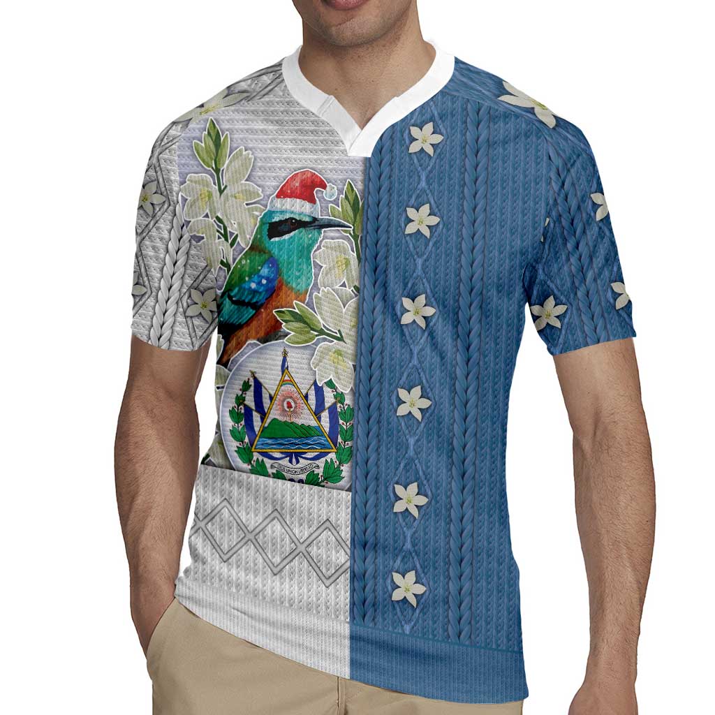 El Salvador Torogoz Christmas Rugby Jersey With Wool Effect Patterns - Wonder Print Shop