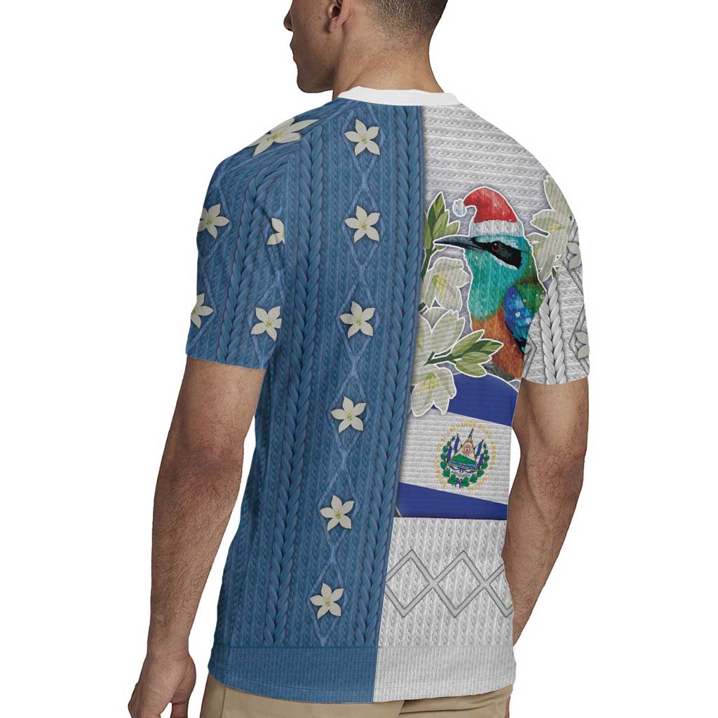 El Salvador Torogoz Christmas Rugby Jersey With Wool Effect Patterns - Wonder Print Shop
