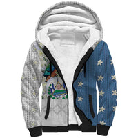 El Salvador Torogoz Christmas Sherpa Hoodie With Wool Effect Patterns - Wonder Print Shop