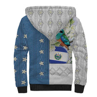 El Salvador Torogoz Christmas Sherpa Hoodie With Wool Effect Patterns - Wonder Print Shop