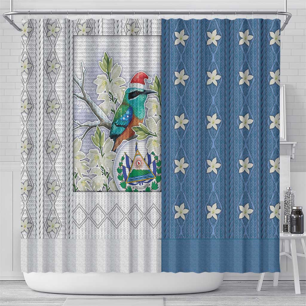 El Salvador Torogoz Christmas Shower Curtain With Wool Effect Patterns - Wonder Print Shop