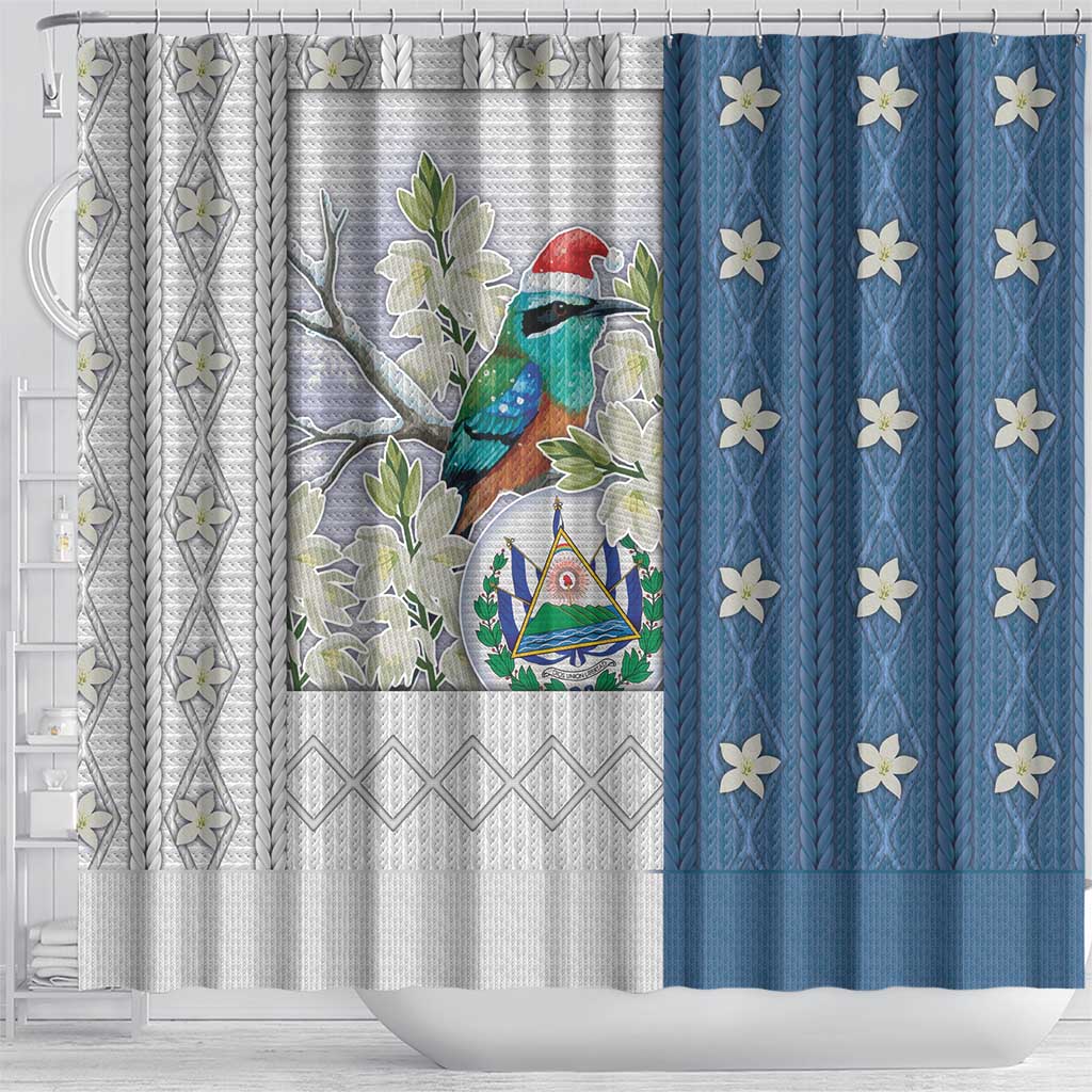 El Salvador Torogoz Christmas Shower Curtain With Wool Effect Patterns - Wonder Print Shop