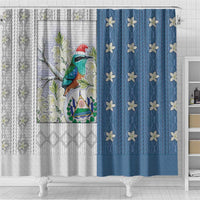 El Salvador Torogoz Christmas Shower Curtain With Wool Effect Patterns - Wonder Print Shop