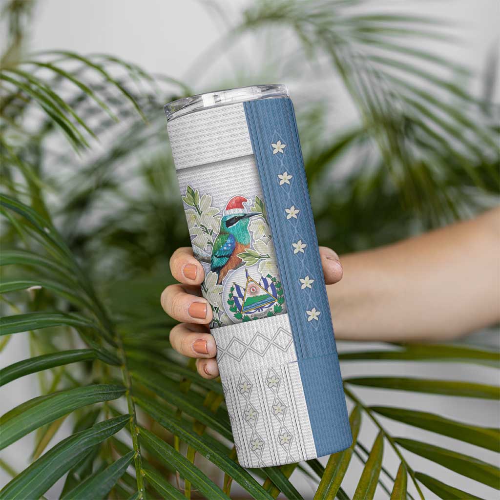 El Salvador Torogoz Christmas Skinny Tumbler With Wool Effect Patterns - Wonder Print Shop