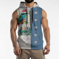 El Salvador Torogoz Christmas Sleeveless Hoodie With Wool Effect Patterns - Wonder Print Shop