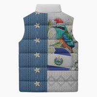 El Salvador Torogoz Christmas Sleeveless Puffer Jacket With Wool Effect Patterns - Wonder Print Shop