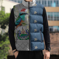 El Salvador Torogoz Christmas Sleeveless Puffer Jacket With Wool Effect Patterns - Wonder Print Shop
