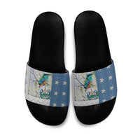 El Salvador Torogoz Christmas Slide Sandals With Wool Effect Patterns - Wonder Print Shop