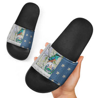 El Salvador Torogoz Christmas Slide Sandals With Wool Effect Patterns - Wonder Print Shop
