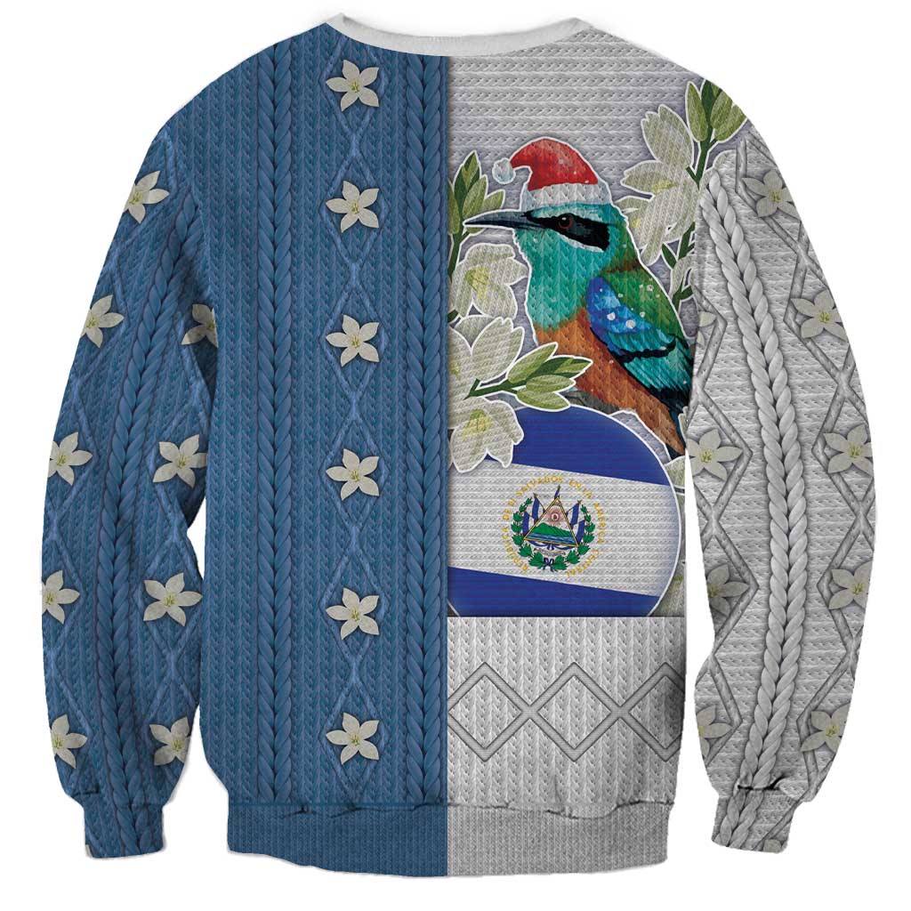 El Salvador Torogoz Christmas Sweatshirt With Wool Effect Patterns - Wonder Print Shop