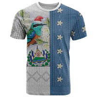 El Salvador Torogoz Christmas T Shirt With Wool Effect Patterns - Wonder Print Shop