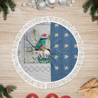 El Salvador Torogoz Christmas Tree Skirt With Wool Effect Patterns - Wonder Print Shop