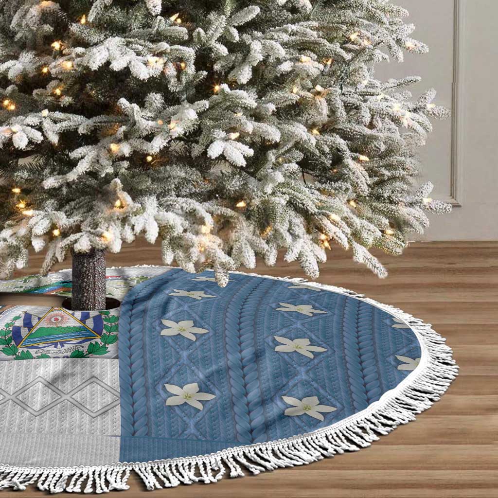 El Salvador Torogoz Christmas Tree Skirt With Wool Effect Patterns - Wonder Print Shop