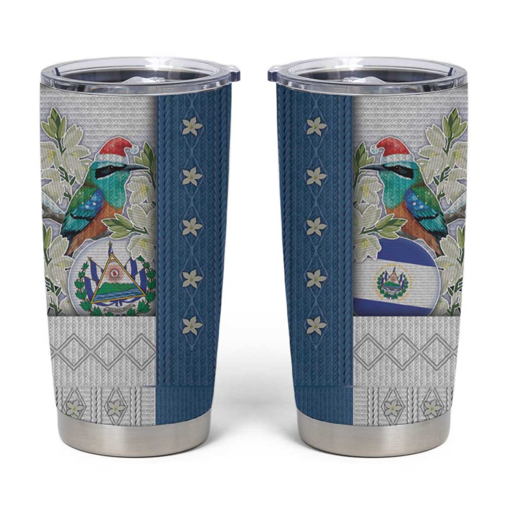 El Salvador Torogoz Christmas Tumbler Cup With Wool Effect Patterns - Wonder Print Shop