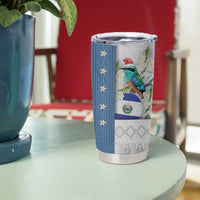 El Salvador Torogoz Christmas Tumbler Cup With Wool Effect Patterns - Wonder Print Shop