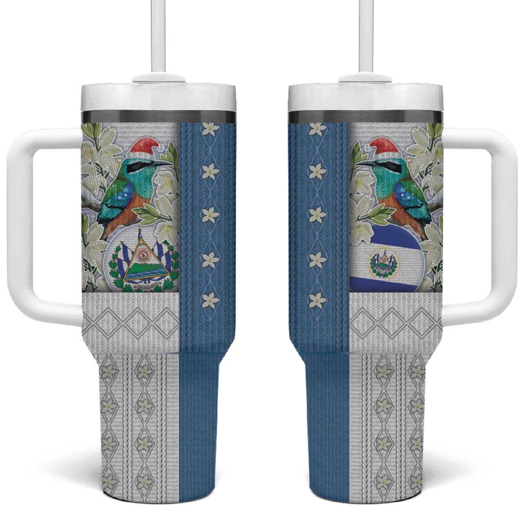 El Salvador Torogoz Christmas Tumbler With Handle With Wool Effect Patterns - Wonder Print Shop