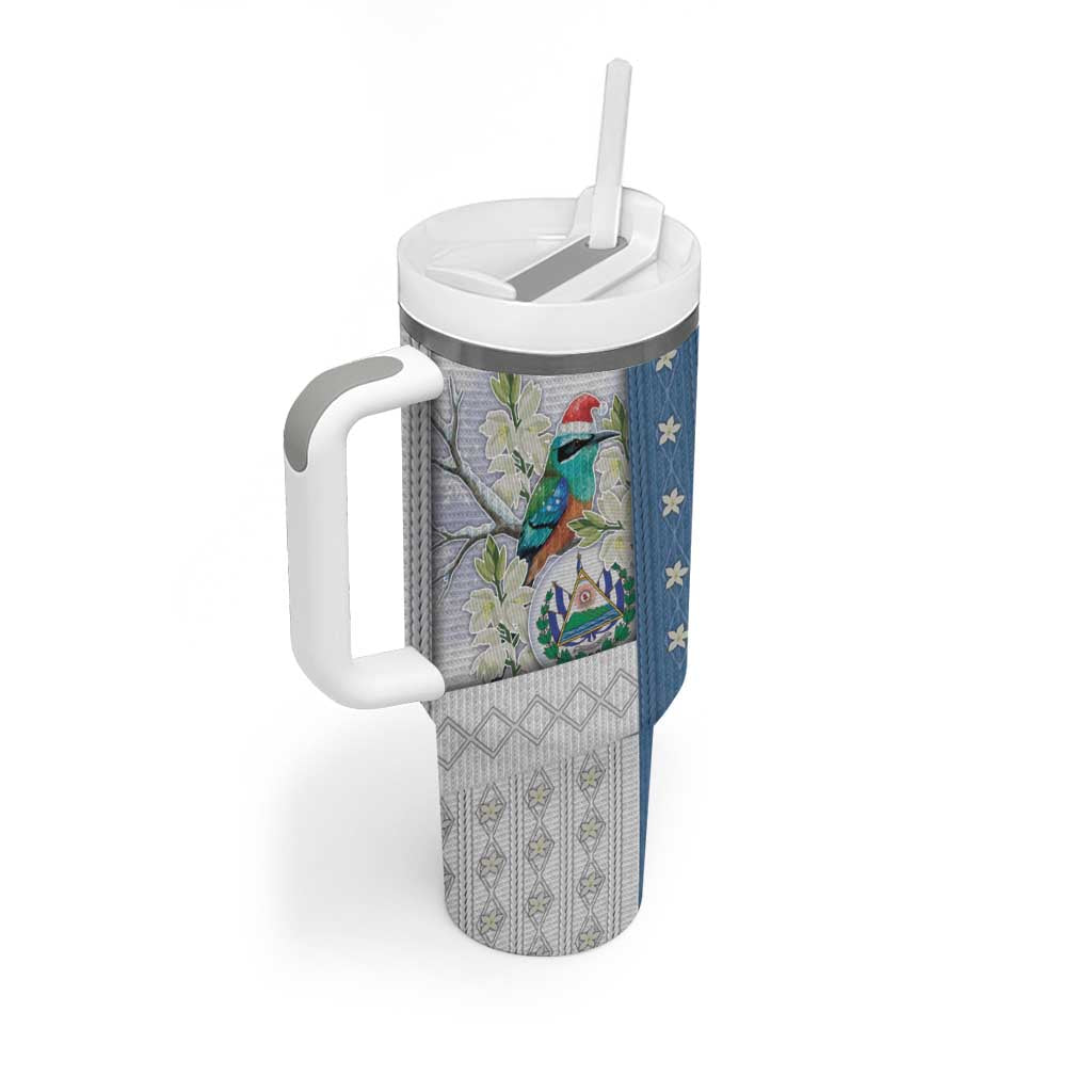 El Salvador Torogoz Christmas Tumbler With Handle With Wool Effect Patterns - Wonder Print Shop