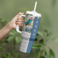 El Salvador Torogoz Christmas Tumbler With Handle With Wool Effect Patterns - Wonder Print Shop