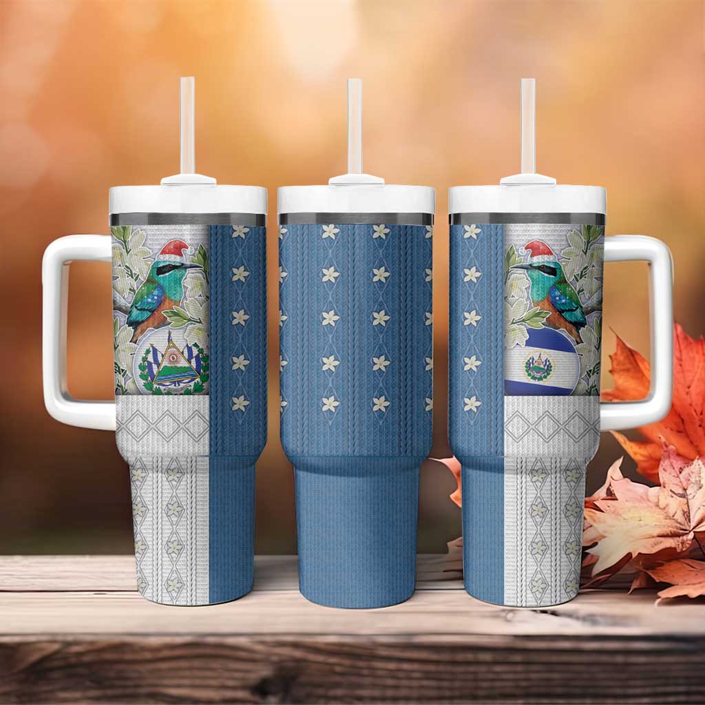 El Salvador Torogoz Christmas Tumbler With Handle With Wool Effect Patterns - Wonder Print Shop