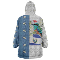 El Salvador Torogoz Christmas Wearable Blanket Hoodie With Wool Effect Patterns - Wonder Print Shop