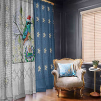 El Salvador Torogoz Christmas Window Curtain With Wool Effect Patterns - Wonder Print Shop