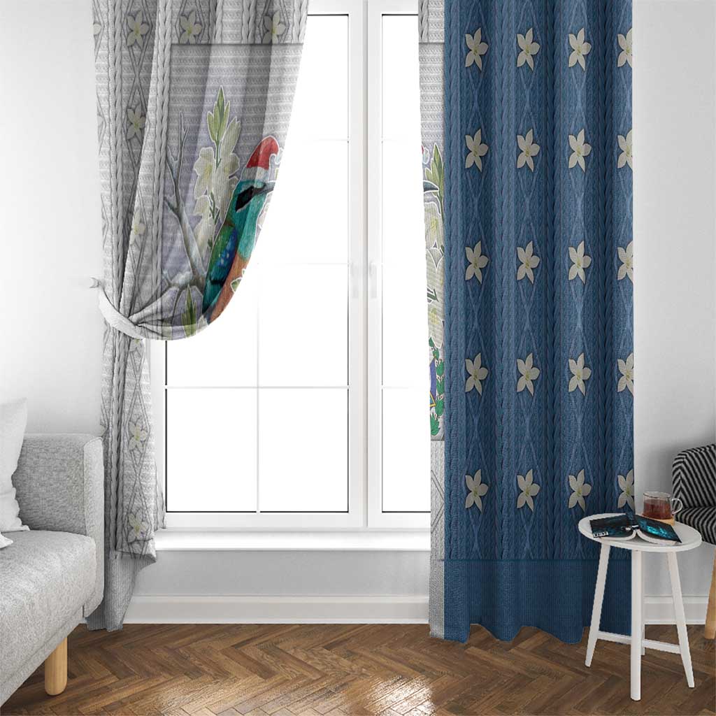 El Salvador Torogoz Christmas Window Curtain With Wool Effect Patterns - Wonder Print Shop