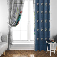 El Salvador Torogoz Christmas Window Curtain With Wool Effect Patterns - Wonder Print Shop